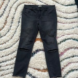 Blue asphalt leggings/jeans with frayed hem